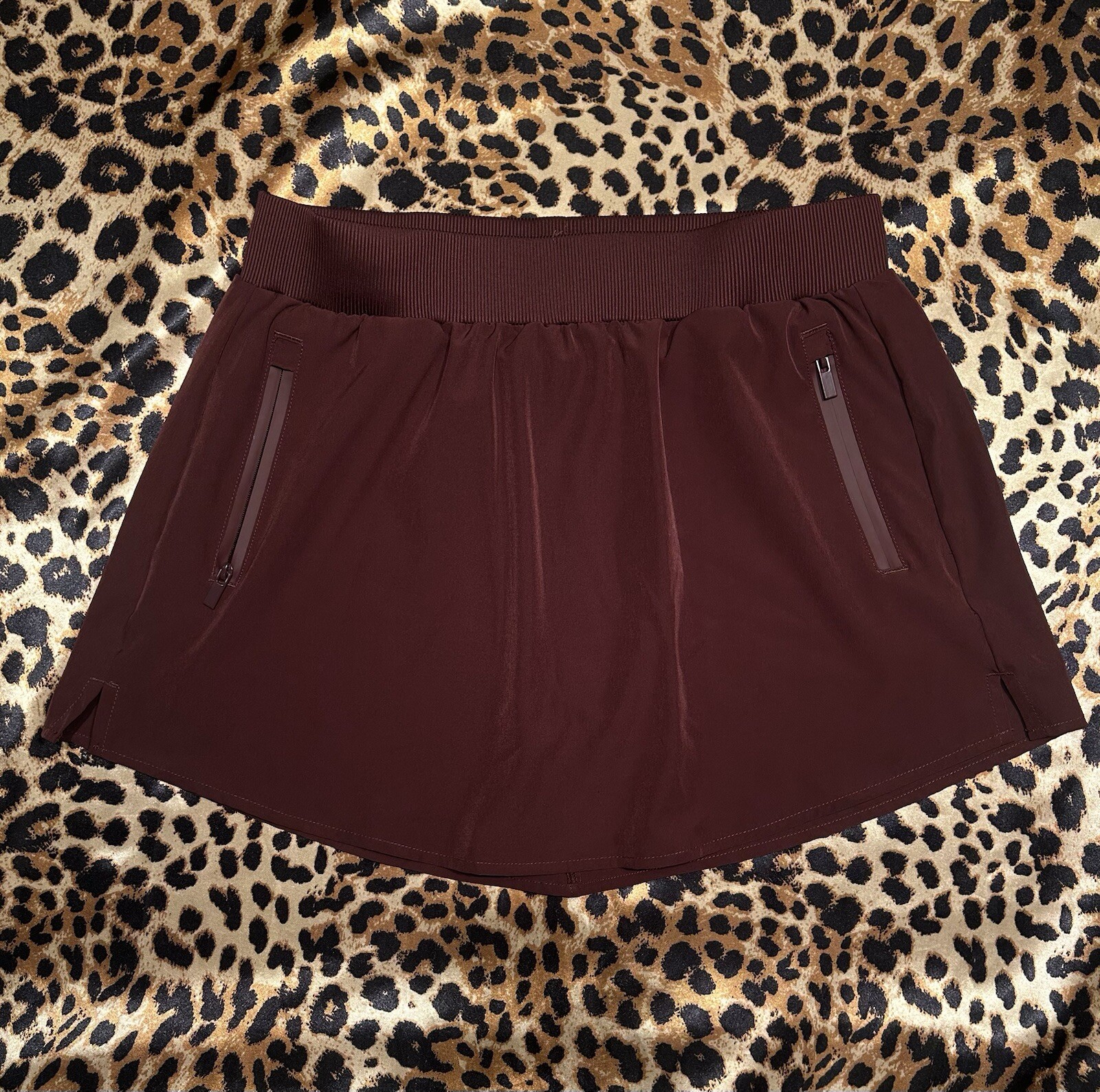Avia Burgundy Active Skort with Zipper Pockets