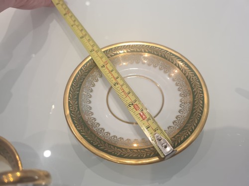 VINTAGE LIMOGES GOLD GILT NAPOLEONIC DEMITASSE CABINET COFFEE CUP & SAUCER - Picture 8 of 10