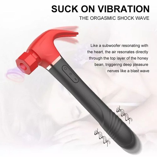 G Spot Vibrator Sucking Hammer Wand Sucker Vaginal Massage Dildo Adult Sex Toy - Picture 8 of 18