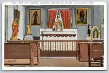 The Old Chapel Ramon's Marriage Place San Diego California CA Vintage Postcard