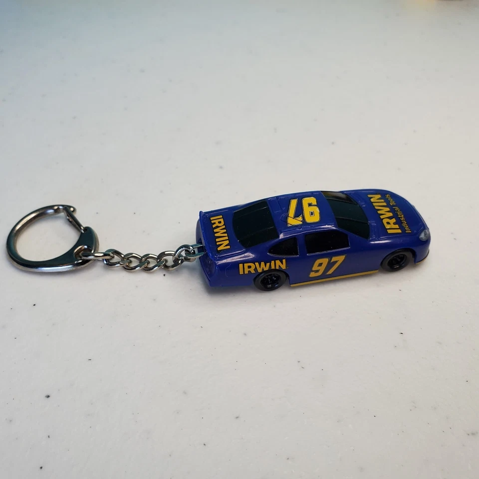 Nascar Replica Race Car Keychain #97 Key Ring, Blue Irwin Industrial, Kurt Busch - Image 2 of 4