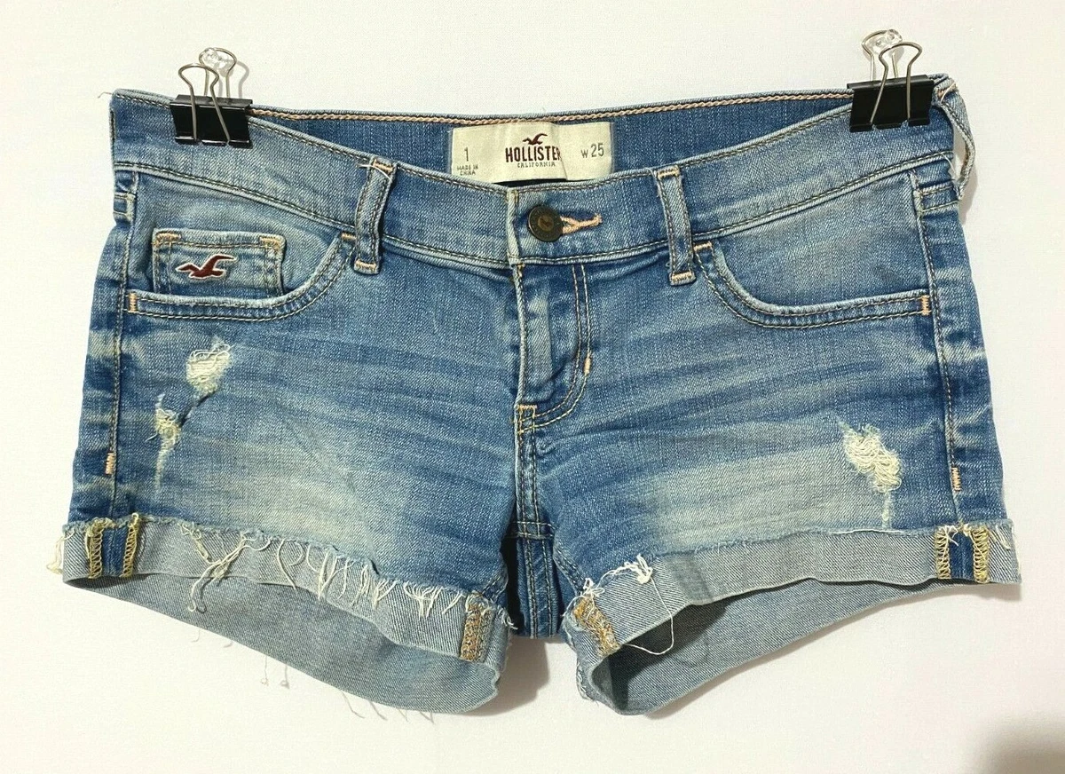 Hollister girls denim blue shorts, 99% cotton size 1 w/ 25 waist, 3  inseam