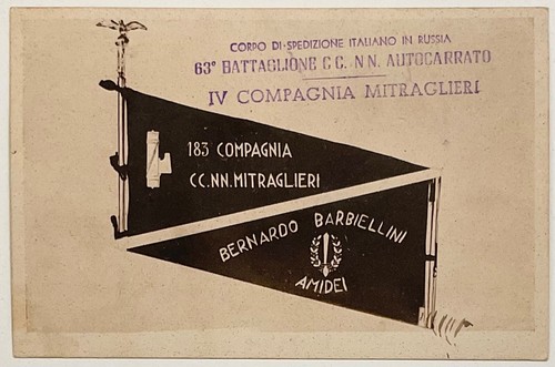 RUSSIA 63° BTG. CC.NN. 183a COMPAGNIA MITRAGLIERI BARBELLINI CARTOLINA MVSN