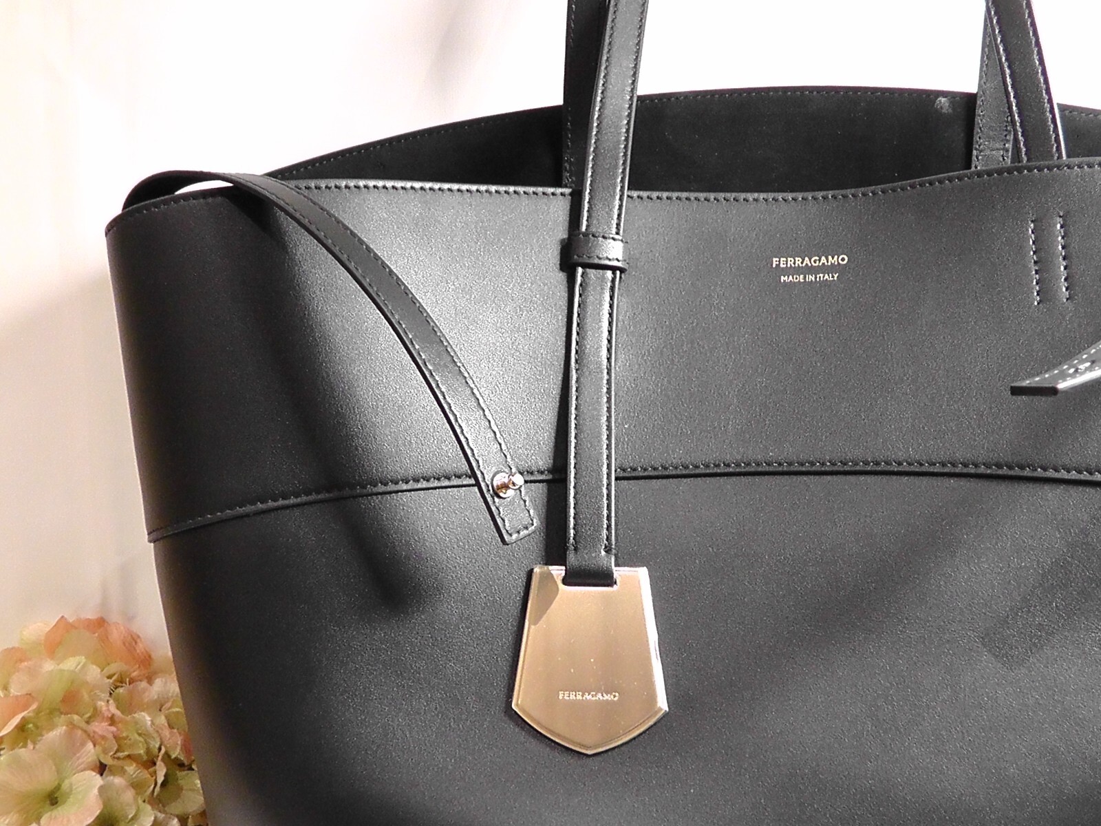 Salvatore Ferragamo Medium BLACK Leather Charming Tote Bag***$1750****NWT*** image 8