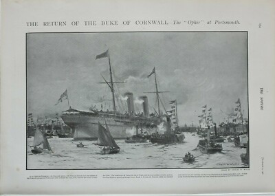 1901 Aufdruck Return Von Duke Von Cornwall Die Ophir Schiff At Portsmouth