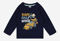 Baby Jungen Langarmshirt Dunkelblau Mit Print GR.68 Neu Mit Etikett