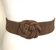 Stretchy Belt brown fabric stretch vintage new never worn unique Rayon/Acetate