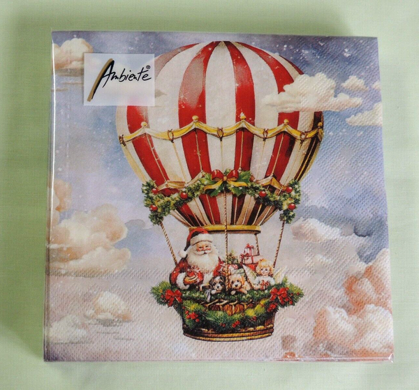 20 Servietten Weihnachten Ballon Weihnachtsmann 1 Packung Ovp Motivservietten-image