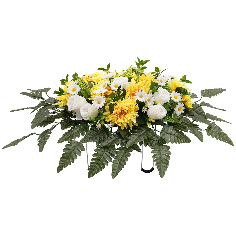 Ramo de crisantemo de flores de seda artificial hecho a mano de 30*20" Foto 4 de 4