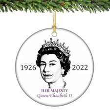 Queen Elizabeth II Christmas Ornament Porcelain 1926-2022 Royal Collection 