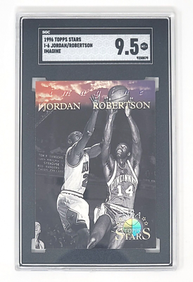 Michael Jordan Oscar Robertson Imagine #I-6 1996 Topps NBA Stars 
