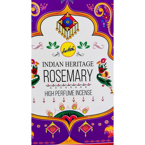 Palos de incienso altos perfumes de romero Indian Heritage - 15 g, 12 paquetes, 1 caja - Imagen 3 de 3