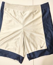 Nike Basketball Shorts Reversible White Gray Blue Mesh Vintage