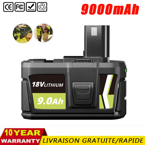 18V Pour batterie RYOBI 9Ah ONE & Plus batterie au lithium RB18L50 P108 P109 7Ah - Photo 9/27
