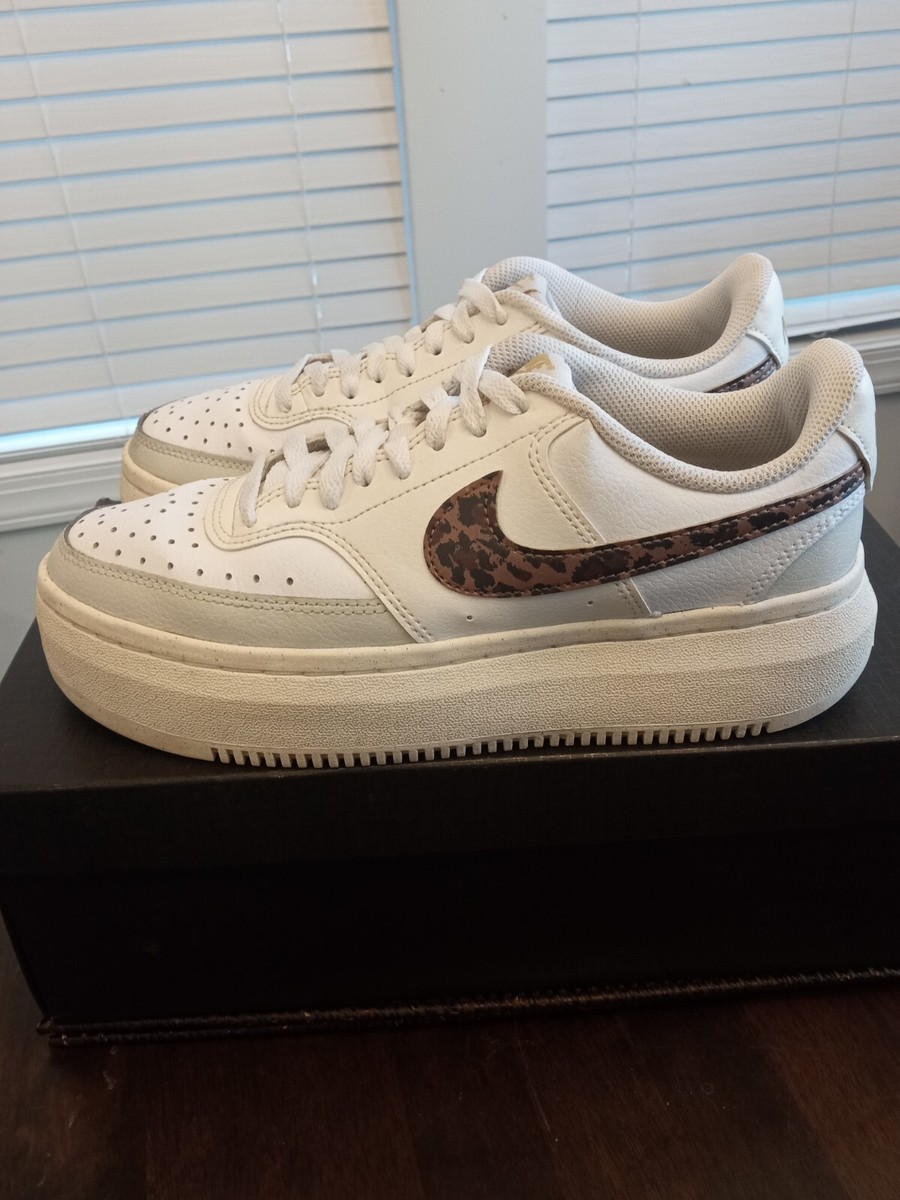 Women's White NIKE Comfort Insole Court Vision Alta Sneakers