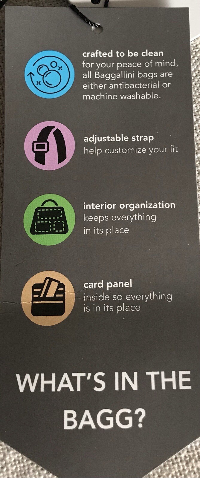 BAGGALLINI MINI SLING WATERPROOF NYLON GRAY RFID & CARD PANEL eBay