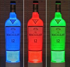 Lampada Bottiglia Telecomando Macallan 12 Whisky Cambia Colore Bar Luce Uomo Grotta