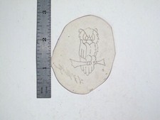 vtg 1960s 1970s Tattoo acetate stencil Serious Cartoon Owl signed BR2
