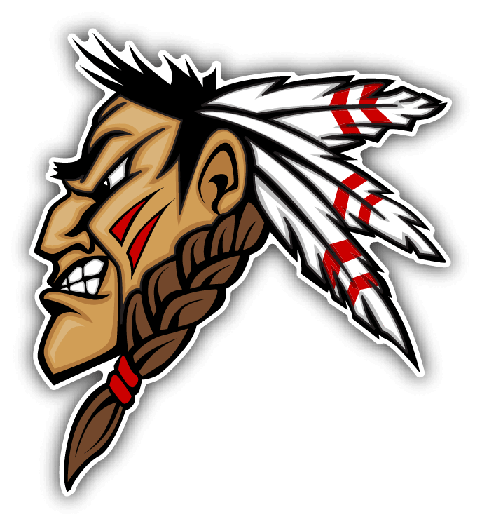 Cartoon Indian Brave Mascot Head Car Bumper Sticker Decal