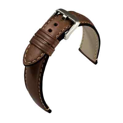 VERY STRONG GENUINE LEATHER WATCH STRAP EXTRA LONG RAVENNA XXXL 18, 20, 22, 24MM - Foto 5