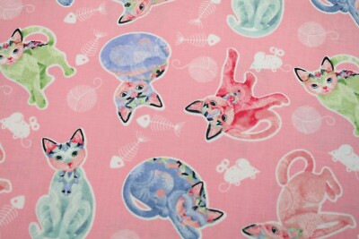 Fancy Cat von Studio E Steppkleidung 100 % Baumwolle Handwerk Stoff  