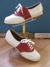 Authentic Spalding RED and White Saddle Shoes US wms 10 D Rare size and color