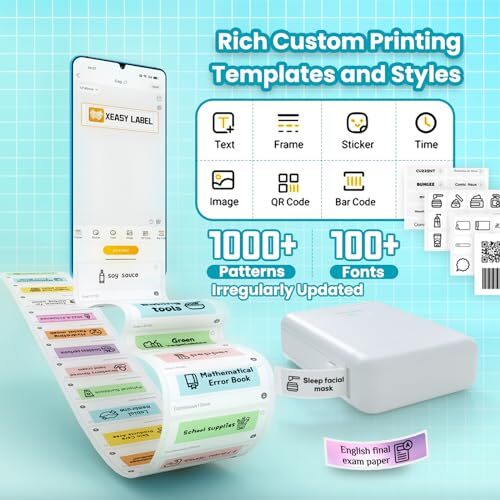 HP2 Portable Bluetooth Label Maker with White Tape for Home & Office Organization