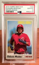 2019 Topps Heritage Minors ELEHURIS MONTERO Pre Rookie SP #220 PSA 10 - POP 1!