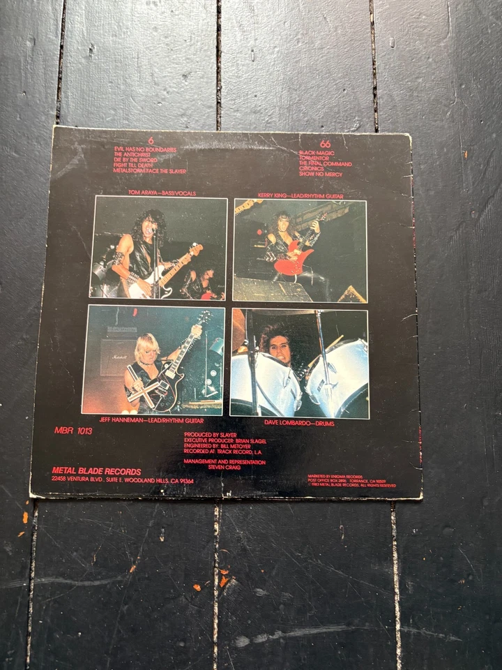 Slayer – Show No Mercy LP 1983 Metal Blade MBR 1013 Silver Label WITH INSERT - Image 2 of 4