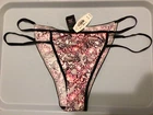 NWT Victoria's Secret VERY SEXY Pink Butterflies Vintage Double String Panties M