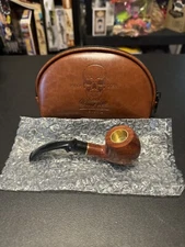 Menesia Handmade Sandalwood Smoke Pipe Brand New! W/ Leather Bag 