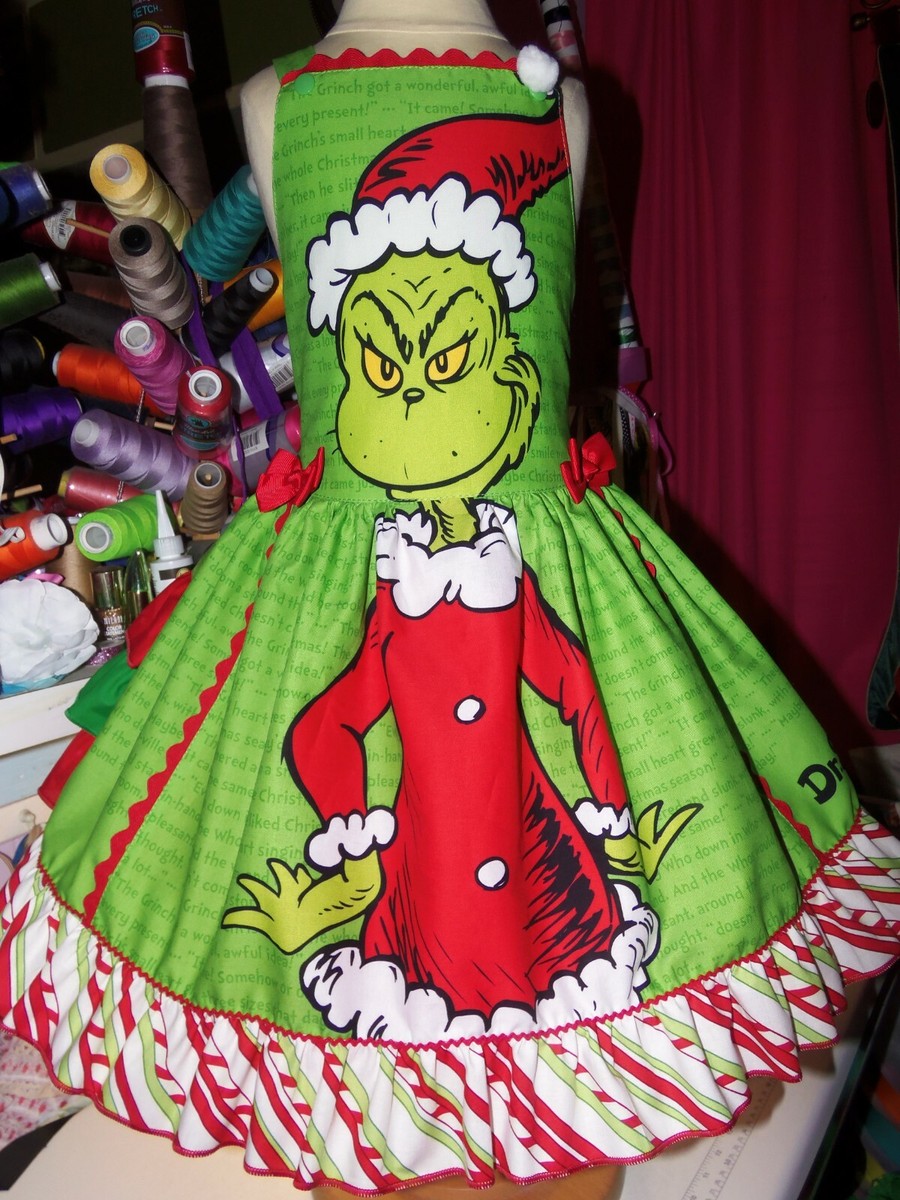 Grinch Vintage Fabric Disney Girls Dress Size 5t (Girl)