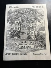 1956 Agricultural Almanac Lancaster PA John Baer Sons Farming Ephemera