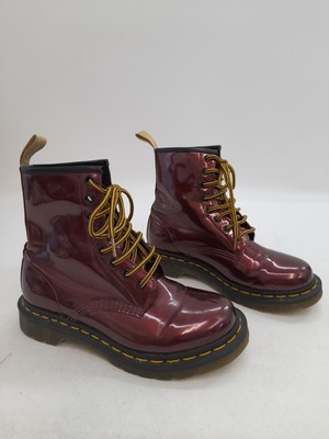 Martens 1460 VEGAN CHROME metallic boots oxblood UK