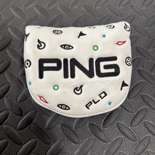 Ping PLD White Mallet Putter Leather Magnetic Headcover Head Cover
