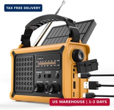 Emergency Weather Radio - Hand Crank Solar, 12000mAh Power Bank, 8500mm Solar P