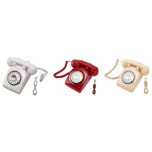 Retro Rotating Phone Old Fashioned Vintage Landline Phone With Mechanical Rin FY - Afbeelding 7 van 31