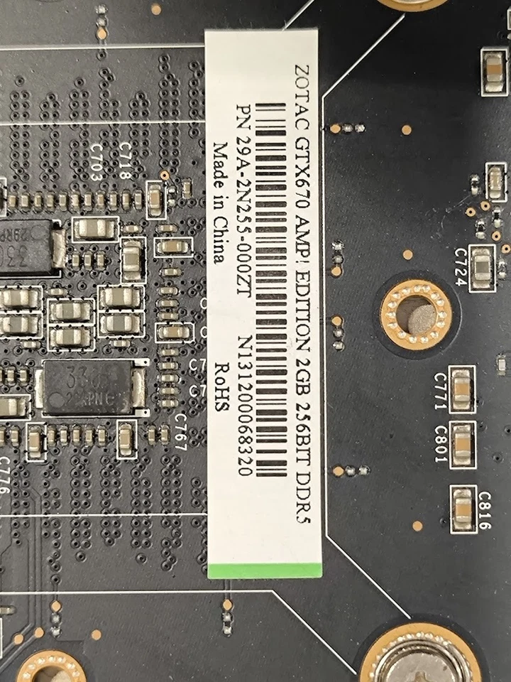 ZOTAC GTX 670 AMP! Edition 2GB GDDR5 - Used, Working - Image 2 of 4