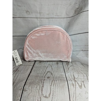 NEW Pink Velvet Make-up Storage Bag Pouch Zip Closure 8'' W X 5.5'' H