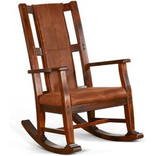 Pemberley Row Mahogany Dark Chocolate Rocking Chair Rectangular Studded 41"H ...