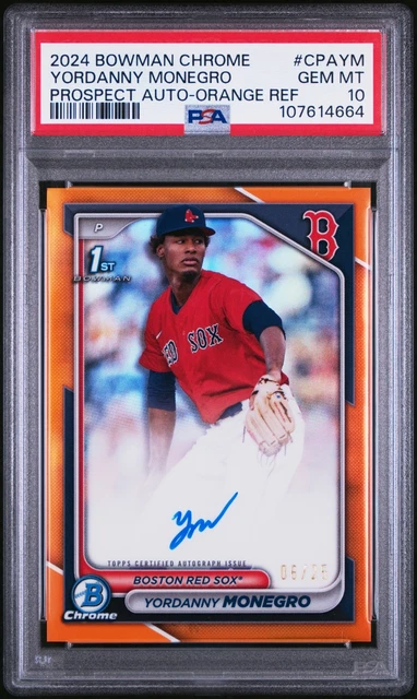 2024 Bowman Chrome - Prospect Autographs Yordanny Monegro #CPA-YM Orange...