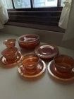 Lot of 16 Piece Vintage Normandie Marigold Iridescent Carnival Glassware