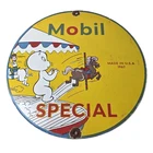 Vintage Mobil Gasoline Sign - Casper Ghost Gas Pump Station Ad Porcelain Sign