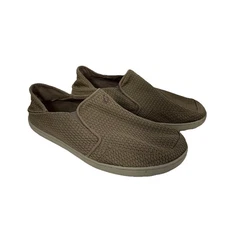 OluKai Nohea Mesh Mens Slip On Loafer Brown Textile Casual Comfort Shoes Size 10