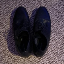 Mens Black Lace-Up Oxford Shoes Round Toe Sol...