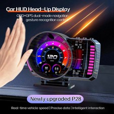 Obd2 Gps Rgb Gauge Car Hud Head Up Display Digital Speedometer Turbo Temp Alarm