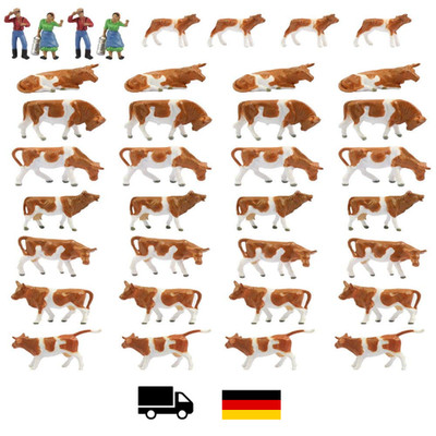 Evemodel 36Stk. Rinder Figuren Bunt Spur H0 1:87