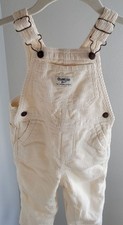 Oshkosh BGosh Vestbak Cream Corduroy Overalls Bibs Toddler Size 3T Lined