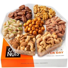 Oh Nuts 7 Variety Nuts Gift Basket - Healthy Food Assorted Nuts Gifts Baskets...