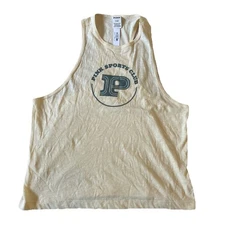 Victoria’s Secret Pink Sports Club Razor Back Tank Size S Pale Yellow Logo